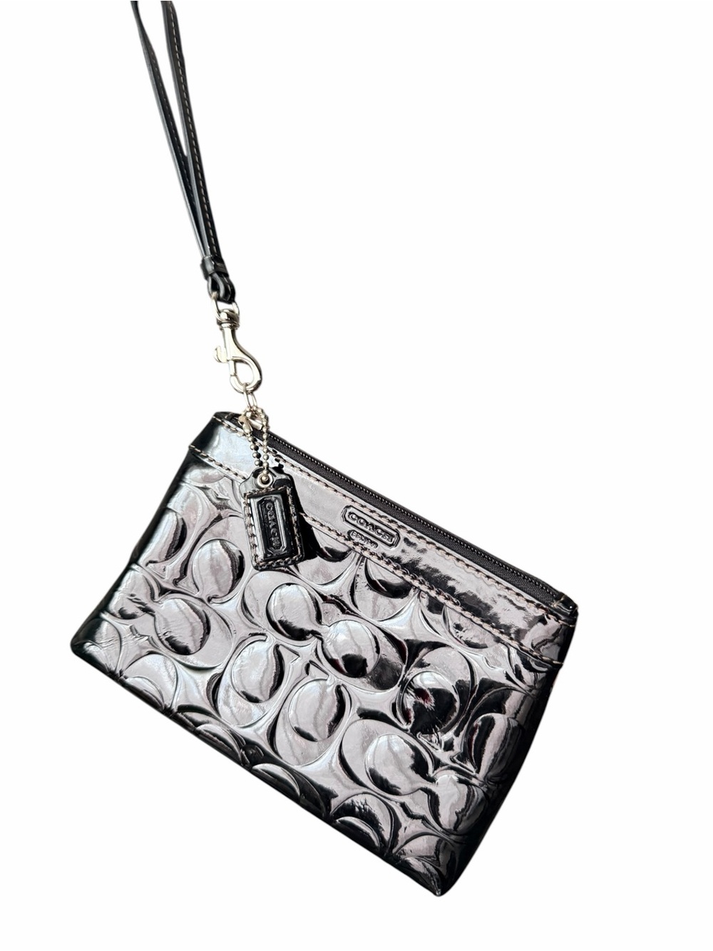 Coach Leah Signature Embossed Patent Leather Tote & Wristlet - Picture 10 of 11